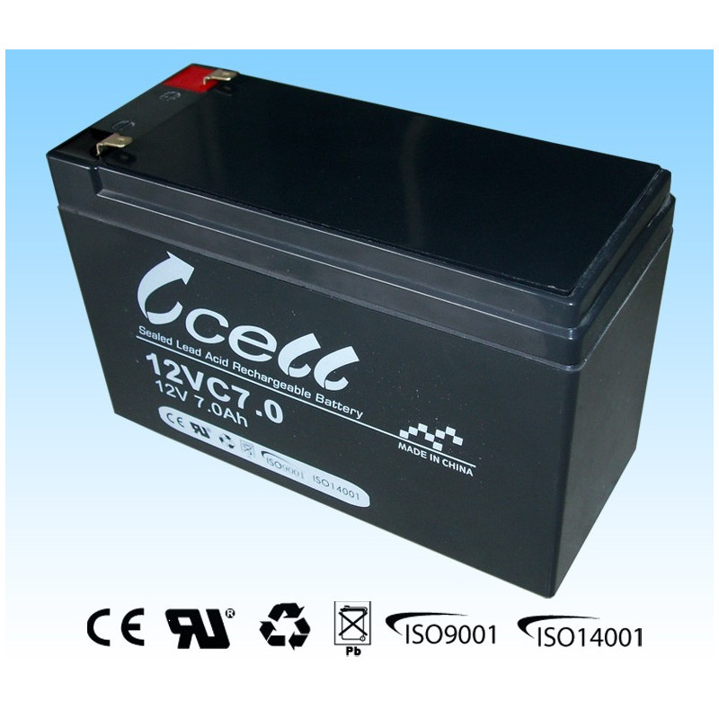 BATTERY, RECHARGEABLE SLA, LEAD ACID, 12V, 7AH