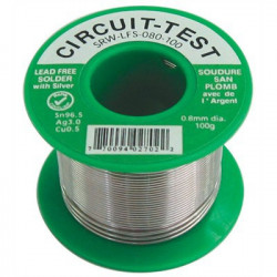 SOLDER, LEAD FREE, 3% SILVER, 100g