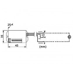 MINI PIR MOTION DETECTOR 12V