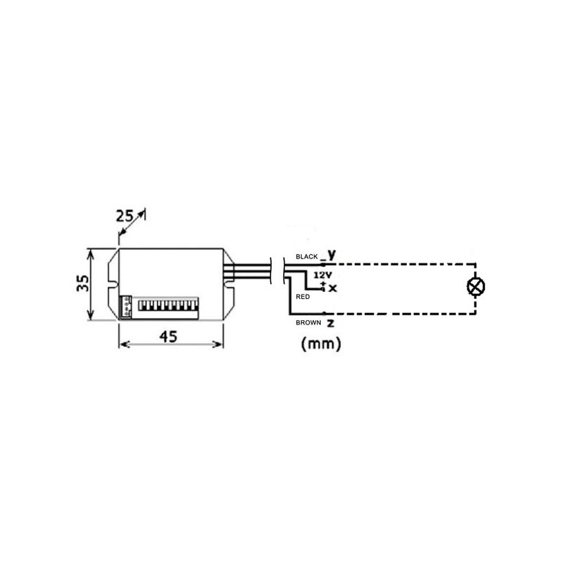 MINI PIR MOTION DETECTOR 12V