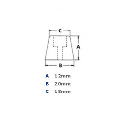 RUBBER FEET 54-870-0 12X20X18MM 4PCS/SET