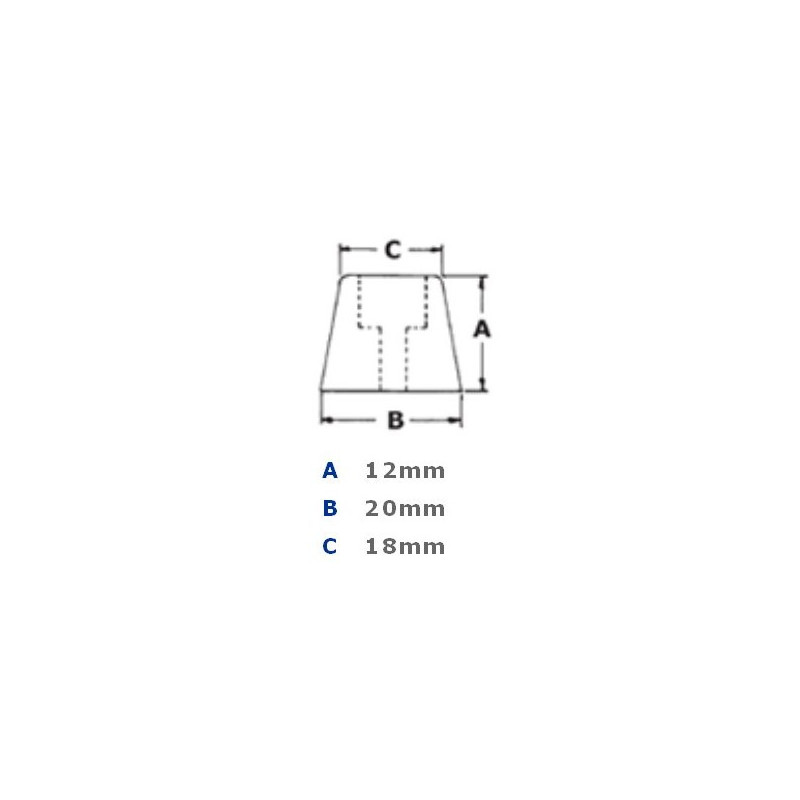 RUBBER FEET 54-870-0 12X20X18MM 4PCS/SET