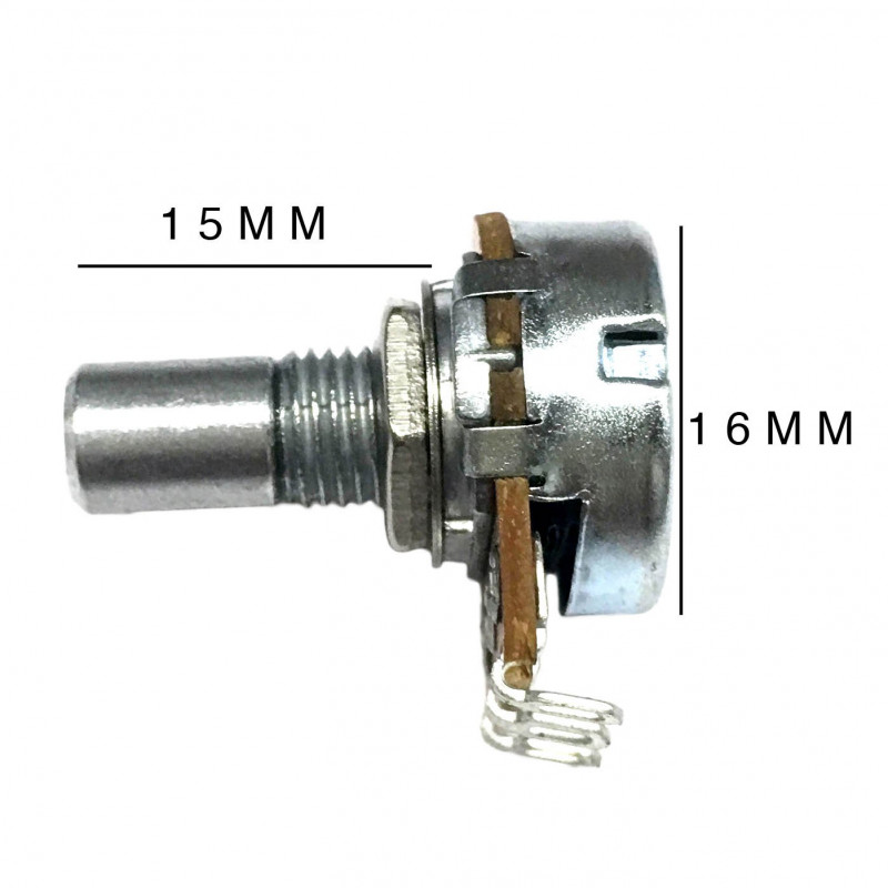 POTENTIOMETER, ALPHA A25K PANEL LUGS SHORT SOLID SHAFT 16MM