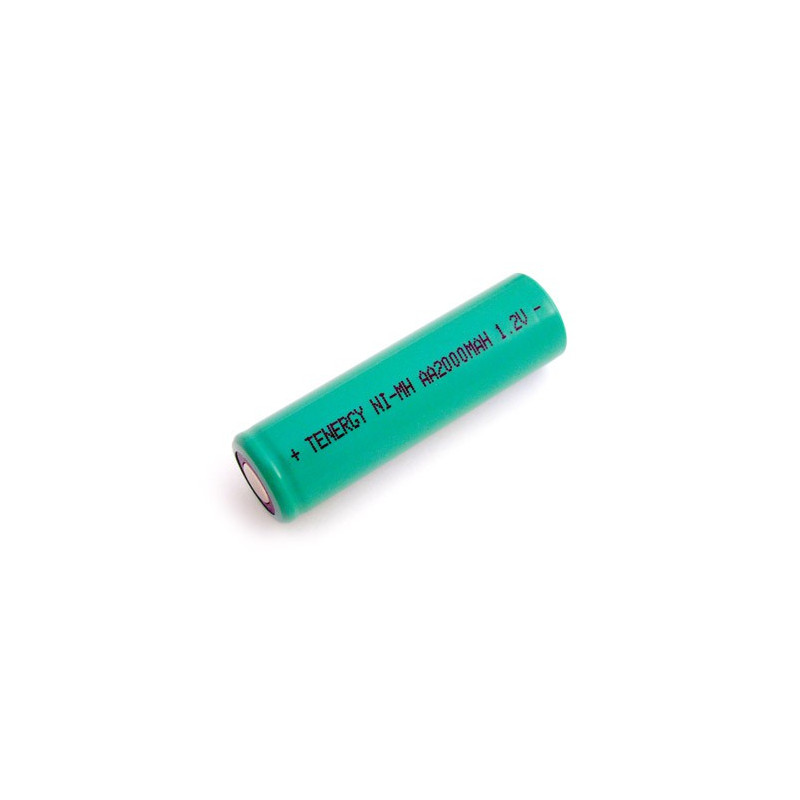 BATTERY, RECHARGEABLE, AA NiMH 2000MAH FLUSH TAB