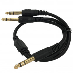 AUDIO CABLE, 1/4" ST (M) - 2 X 1/4" ST (M) 0.5M