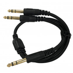 AUDIO CABLE, 1/4" ST (M) - 2 X 1/4" ST (M) 0.5M