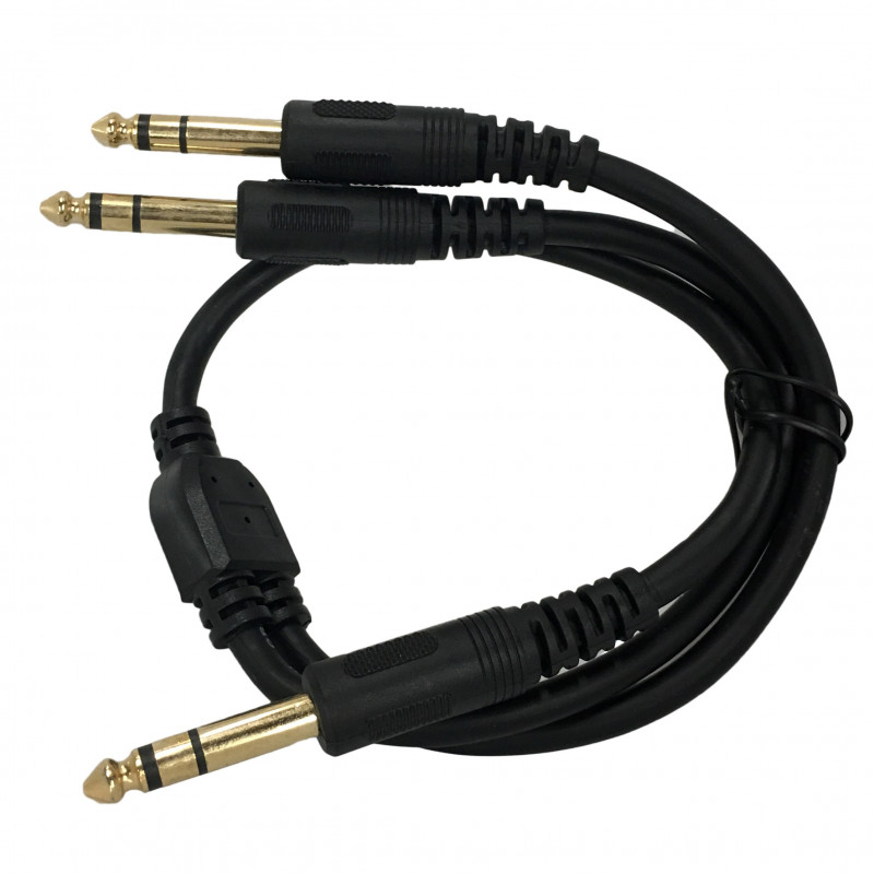 AUDIO CABLE, 1/4" ST (M) - 2 X 1/4" ST (M) 0.5M