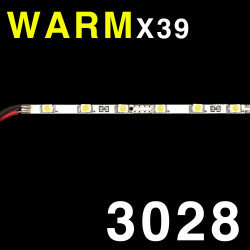 LED SOLID STRIP, 3528, 39-LED, WARM WHITE