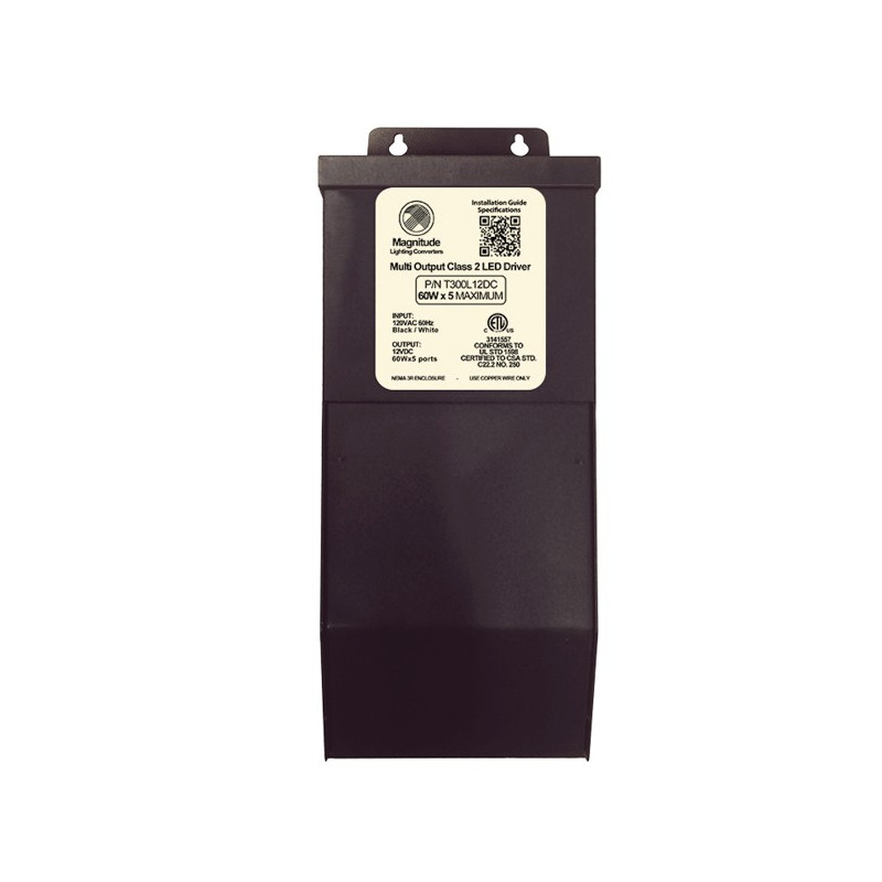 DIMMABLE MULTI-OUTPUT, LED TRANSFORMER, 12VDC, 300W (60WX5)