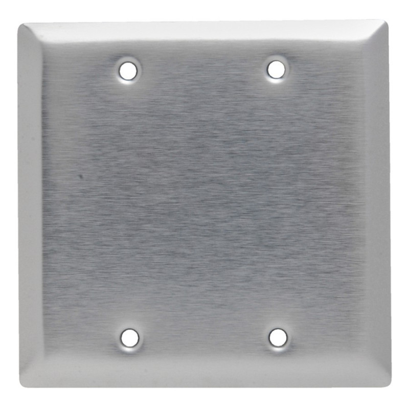 2 GANG BLANK WALL PLATE STAINLESS STEEL