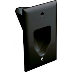 1-GANG RECESSED LOW VOLTAGE WALL PLATE BLACK