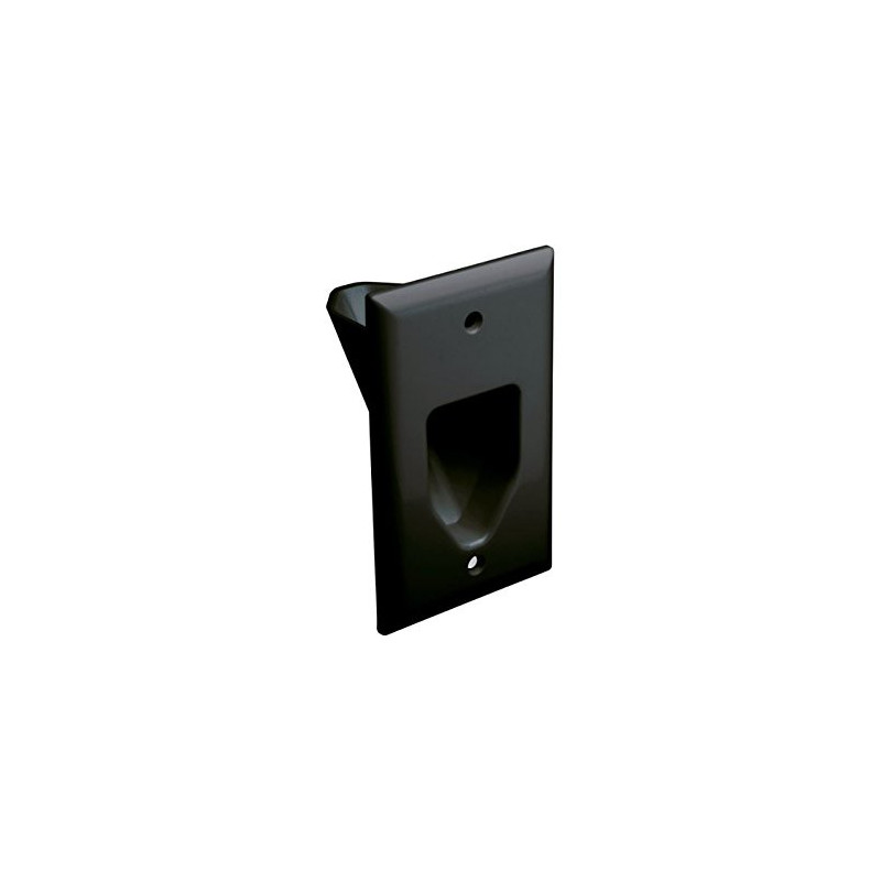 1-GANG RECESSED LOW VOLTAGE WALL PLATE BLACK