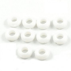 RUBBER GROMMETS INNER DIA 6MM 10PCS WHITE