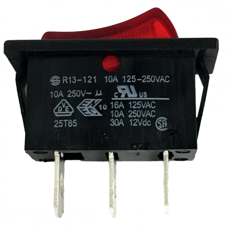 ROCKER SWITCH ON-OFF 125V-250V 10A LUMINATED NO LABEL