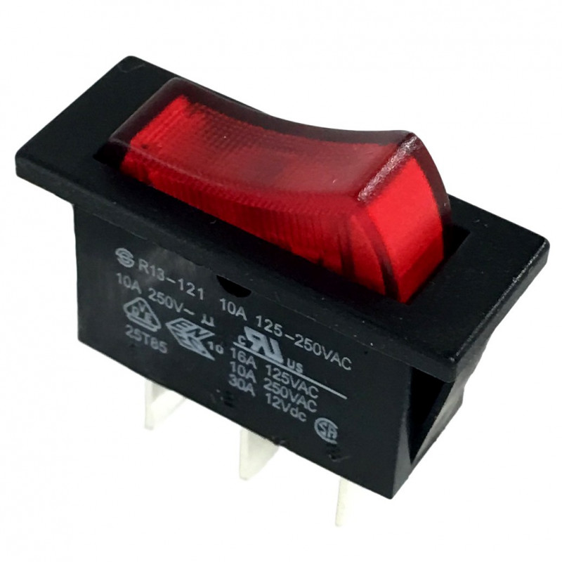 ROCKER SWITCH ON-OFF 125V-250V 10A LUMINATED NO LABEL