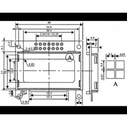 LCD 8X2 CHARACTER - BLACK BEZEL PARALLEL INTERFACE