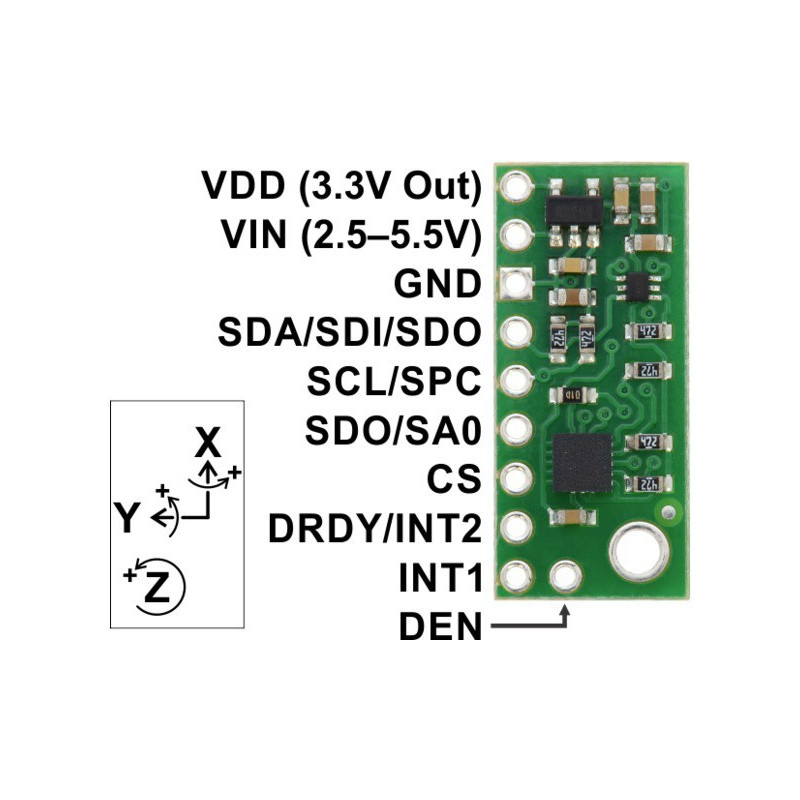 3-AXIS GYRO CARRIER WITH VOLTAGE REGULATOR L3GD20H