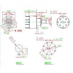 MINI 8 WAY ROTARY SWITCH