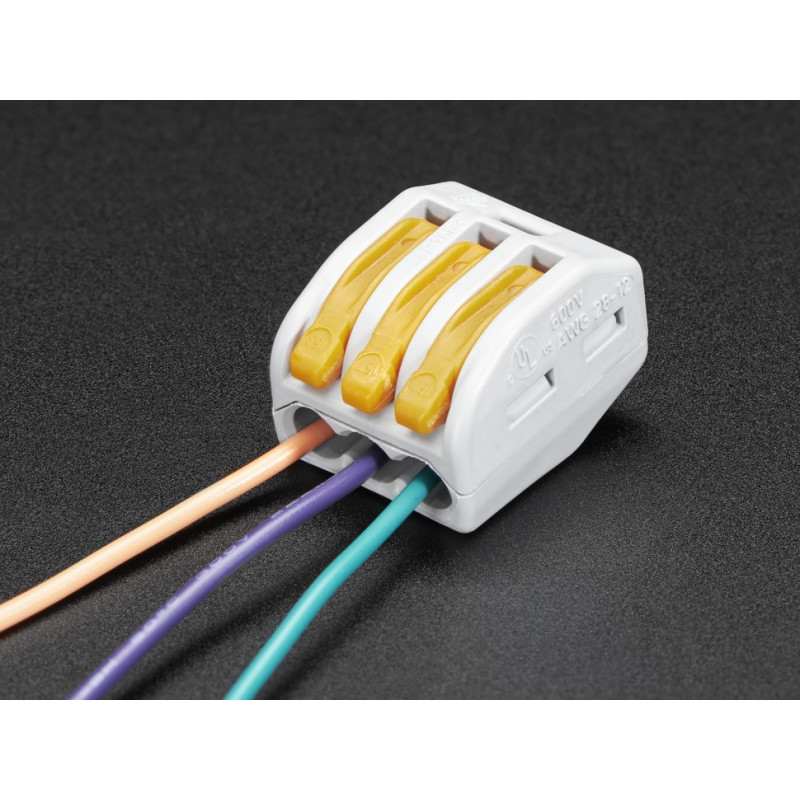 SNAP-ACTION WAGO 3 WIRE BLOCK 12-28AWG 300V 20A