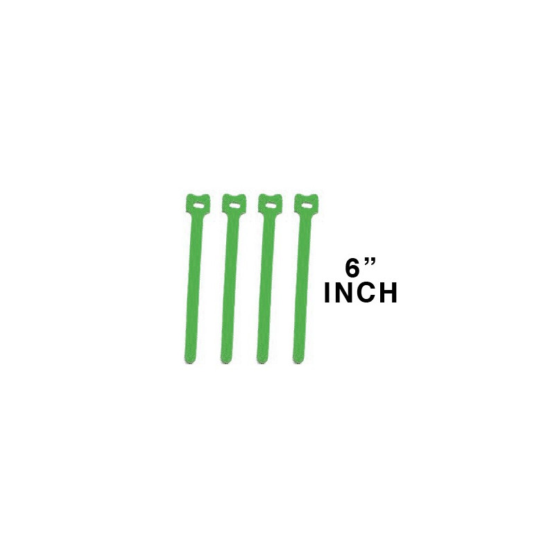 CABLE TIE 6" VELCRO GREEN 10PCS