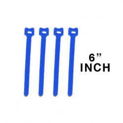 CABLE TIE 6" VELCRO BLUE 10PCS