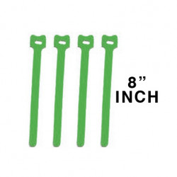 CABLE TIE 8" VELCRO GREEN 10PCS