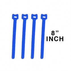 CABLE TIE 8" VELCRO BLUE 10PCS