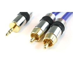 AUDIO CABLE, 3.5mm(M) TO 2 RCA(M) AUDIO GRADE, 15M