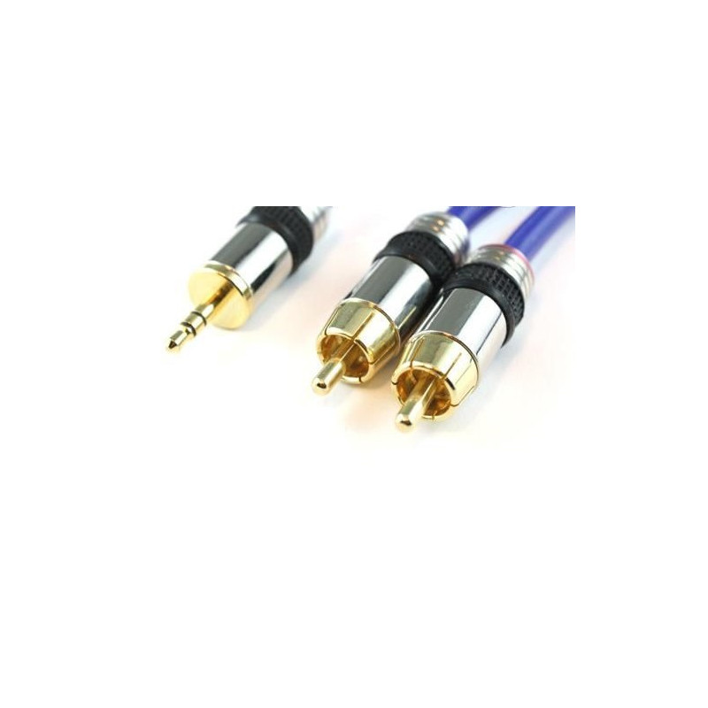 AUDIO CABLE, 3.5mm(M) TO 2 RCA(M) AUDIO GRADE, 15M