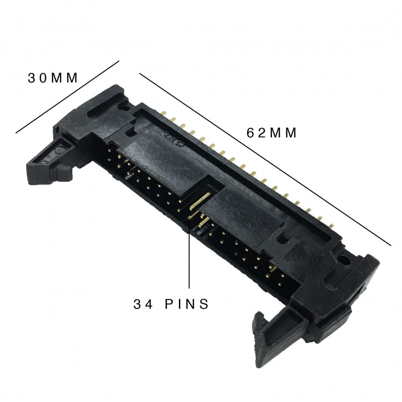 IDE / IDC EDGE SOCKET MOUNT CONNECTOR 34PIN LATCH