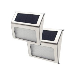 OUTDOOR SOLAR POWER GARDEN YARD FENCE LAMP 2PCS