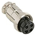 GX16, DIN, METAL, INLINE, 4P, (F)