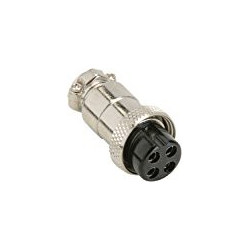 PLUG & JACK, DIN, METAL, INLINE, 4P, (F)