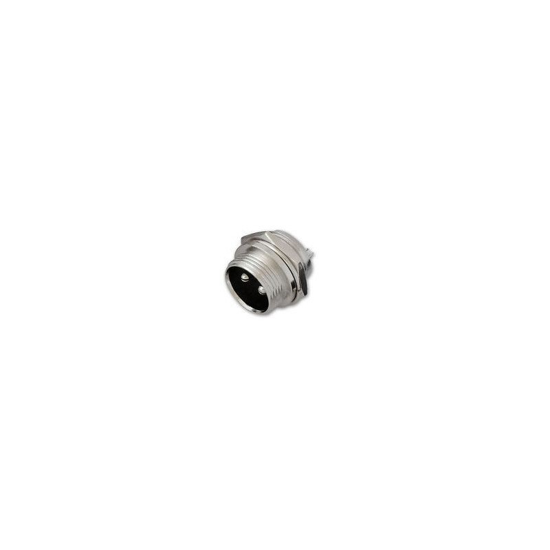 PLUG & JACK, DIN, METAL, PANEL MOUNT, 2P, (M)