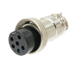 PLUG & JACK, DIN, METAL, INLINE, 6P, (F)