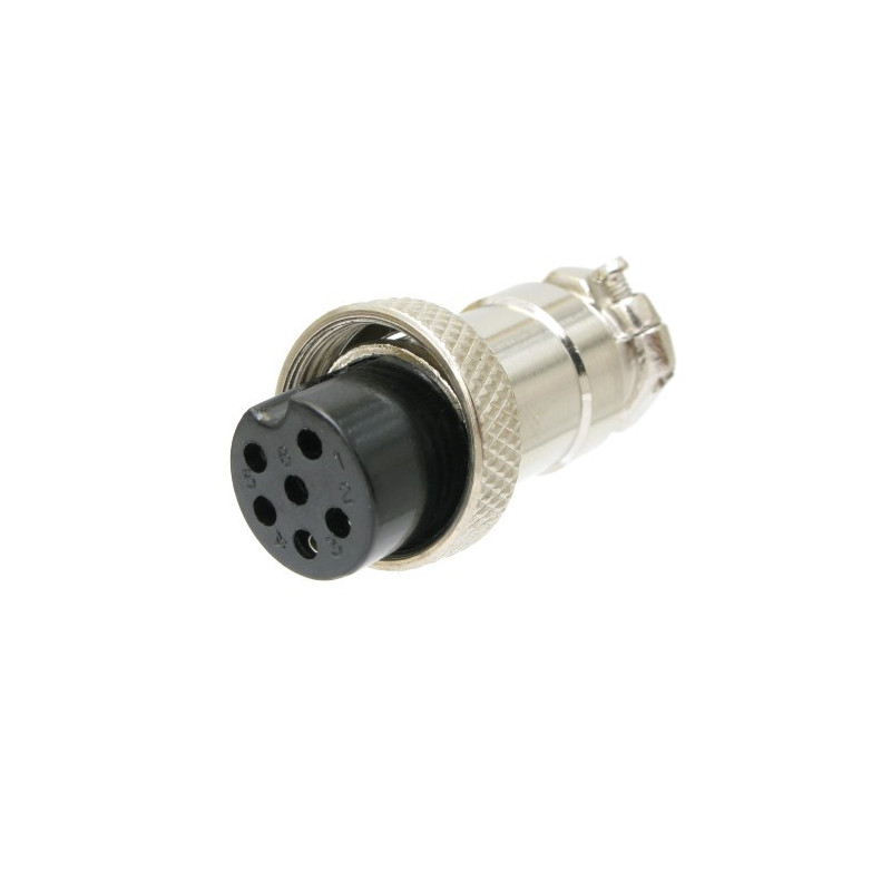 PLUG & JACK, DIN, METAL, INLINE, 6P, (F)