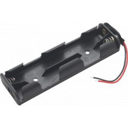 BATTERY HOLDER, AAX4, SIDE BY SIDE, W/ WIRES