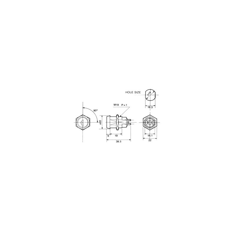 KEY SWITCH SPST ON-OFF 4A/125VAC 2PINS 47-282-0