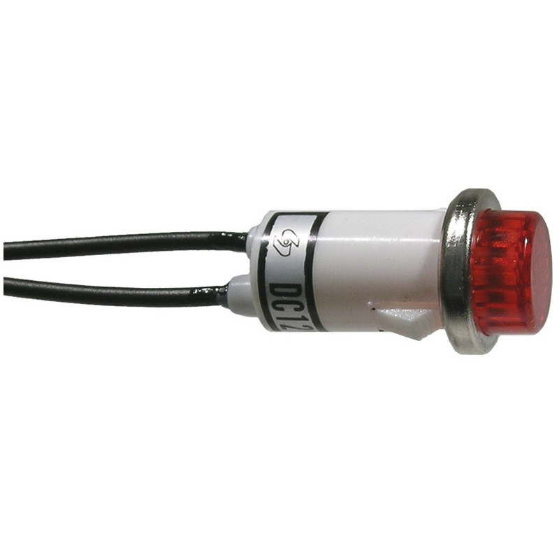 NEON INDICATOR LAMP 120VAC RED ROUND W/ WIRE 55-482-0