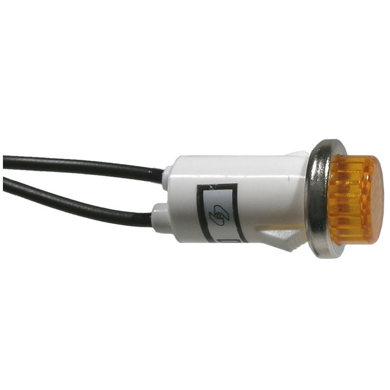 NEON INDICATOR LAMP 120VAC AMBER ROUND W/ WIRE 55-483-0