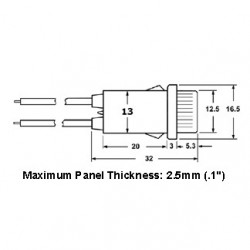 NEON INDICATOR LAMP 120VAC AMBER ROUND W/ WIRE 55-483-0