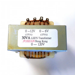 TRANSFORMER 30VA IN 0-120V OUT 0-12V / 0-6V