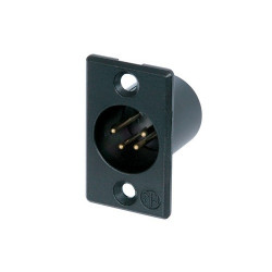 NEUTRIK 4 PIN  XLR CHASSIS (M) SOCKET BLACK NC4MP-B