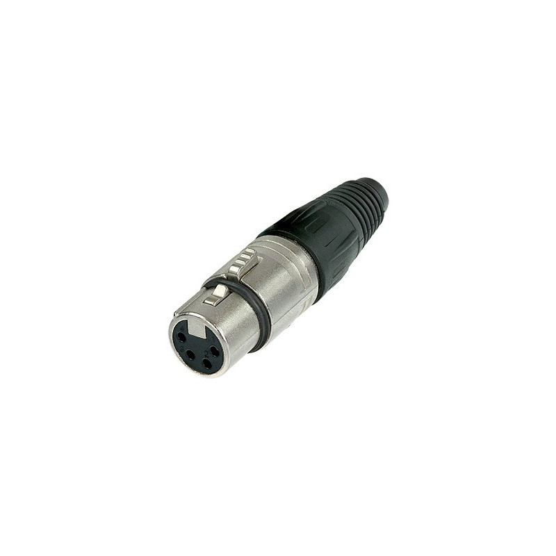 NEUTRIK 4 PIN XLR INLINE (F) SOCKET - NICKEL HOUSING NC4FX