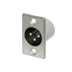 NEUTRIK 3 PIN  XLR CHASSIS (M) SOCKET - NICKEL HOUSING NC3MP