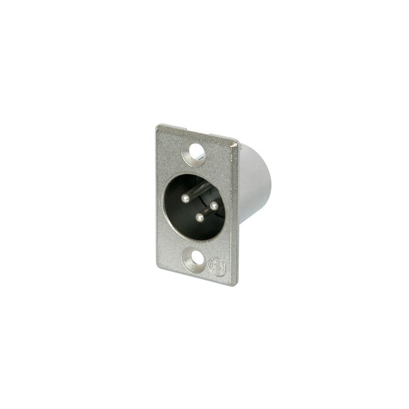 NEUTRIK 3 PIN  XLR CHASSIS (M) SOCKET - NICKEL HOUSING NC3MP