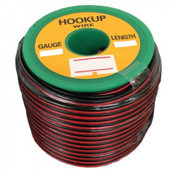 HOOK UP WIRE 2X18AWG R/B - 50FT/ROLL