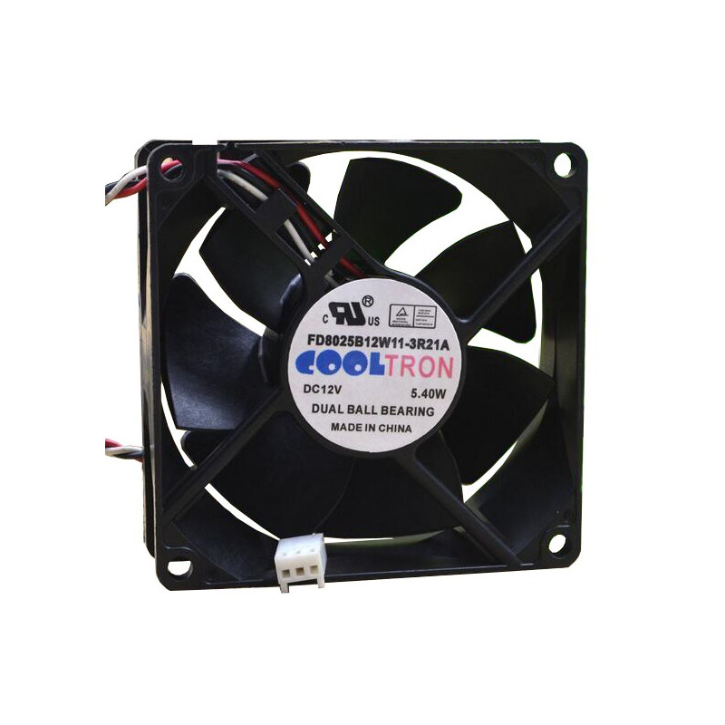 FAN 80X80X25MM 12VDC 5.40W 0.45A DUAL BALL BEARING