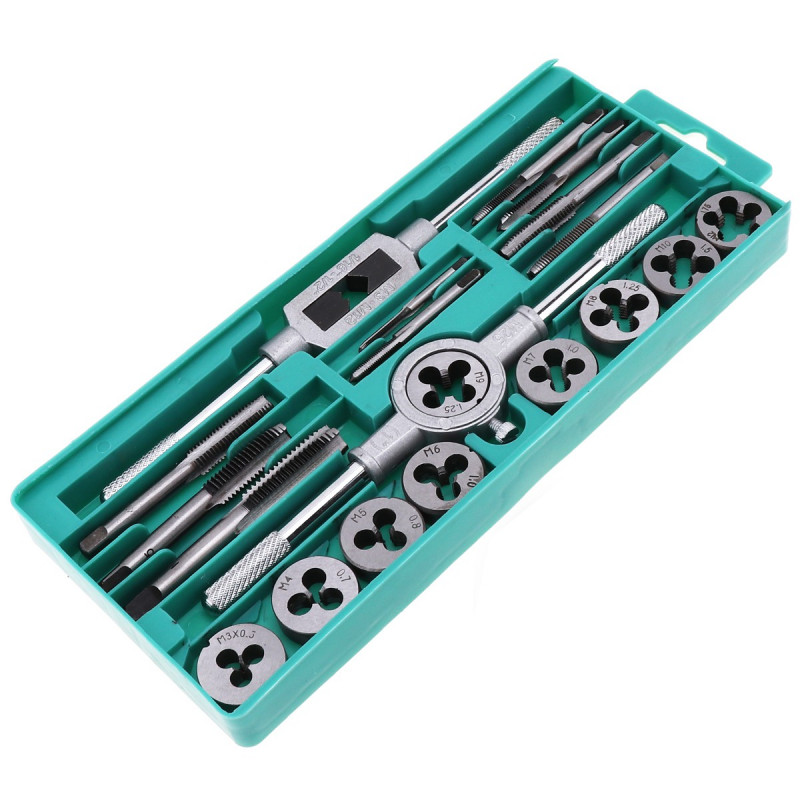 TOOL, 20PCS SCREW TAPS AND DIES SET M3-M12