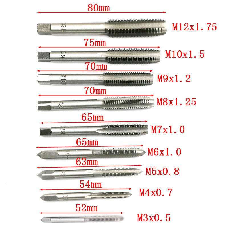 TOOL, 20PCS SCREW TAPS AND DIES SET M3-M12